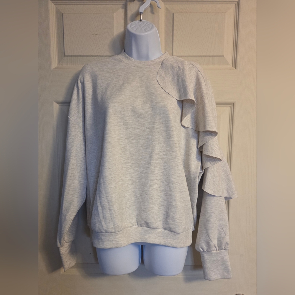 The Fifth Label Light Grey Ruffle Sweater Small